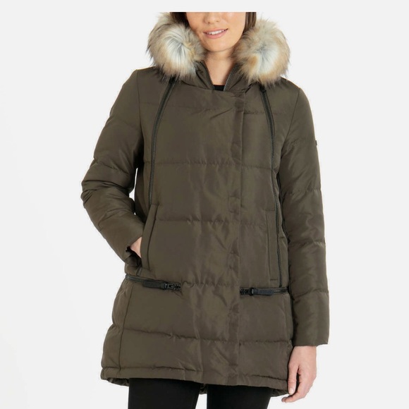 🔥NWT🔥 Derek Lam 10 Crosby Ladies' Down Jacket Size S removable fur - Picture 1 of 12